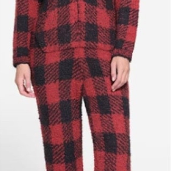 SKIMS Unisex Red Black Brick Buffalo Check Cozy Knit Onesie Size Small/Med NWT - Picture 5 of 5